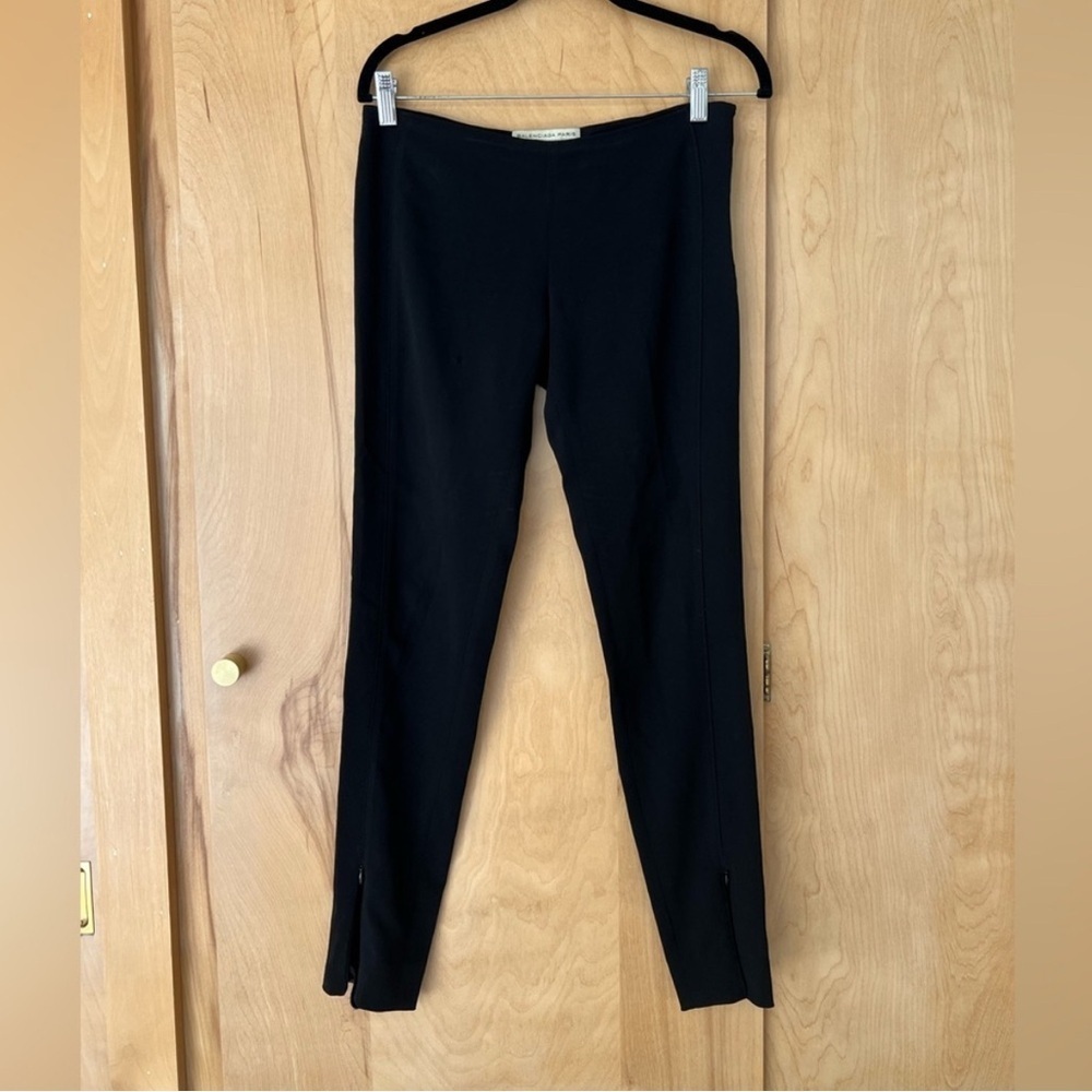 BALENCIAGA | Black Skinny Leg Legging Trousers w/ Zipper | Size 36 (Fits XS)